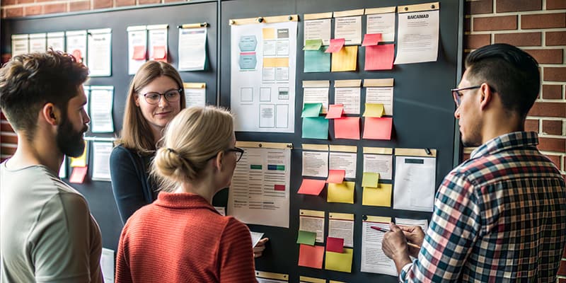 Colleagues working together to continuously optimize digital government services and software solutions.