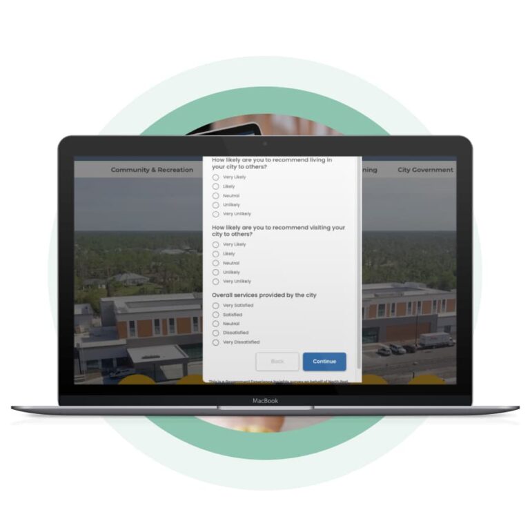 GXI Foundations survey on a local government website