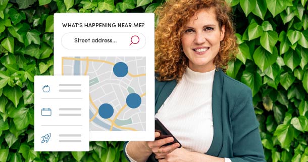Woman using government website on phone